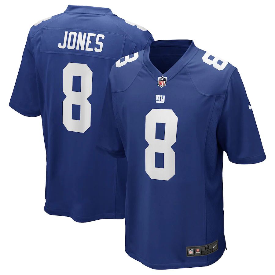 Men New York Giants #8 Daniel Jones Nike Royal Game Player NFL Jersey